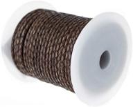 🔗 craft county round braided leather craft cord – versatile 3mm x 5 yards cord for jewelry making, bracelets, necklaces, belts, and crafts in dark brown logo