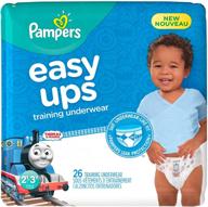 pampers easy ups training pants size 4 - 2t-3t, jumbo pack - disposable diapers for boys - 26 count logo