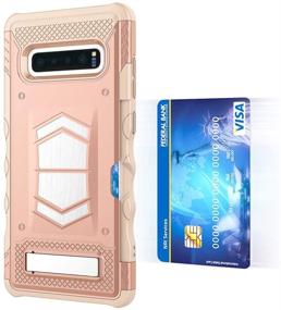 img 1 attached to 📱 ZIZO Electro Series for Samsung Galaxy S10: Rose Gold Peach, Card Slot, Air Vent Magnetic Holder - Enhanced Features!