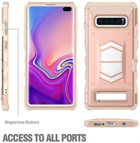 img 2 attached to 📱 ZIZO Electro Series for Samsung Galaxy S10: Rose Gold Peach, Card Slot, Air Vent Magnetic Holder - Enhanced Features!