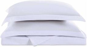 img 1 attached to 🛏️ Белое супер-кинг Калифорнийского короля Переразмеренный набор одеяла из 3 предметов (120" x 98") от компании GrayEagle Bedding Co.