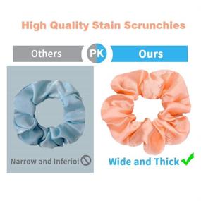 img 3 attached to 🎀 Stylish 50 PCS Satin Hair Scrunchies: Perfect Silk Hair Accessories for Curly Hair, Teens, and Girls, with Gift Bag!