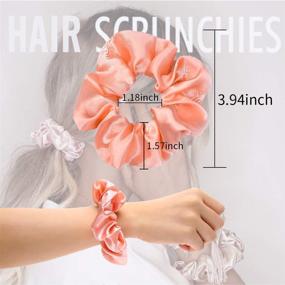 img 2 attached to 🎀 Stylish 50 PCS Satin Hair Scrunchies: Perfect Silk Hair Accessories for Curly Hair, Teens, and Girls, with Gift Bag!