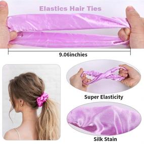 img 1 attached to 🎀 Stylish 50 PCS Satin Hair Scrunchies: Perfect Silk Hair Accessories for Curly Hair, Teens, and Girls, with Gift Bag!