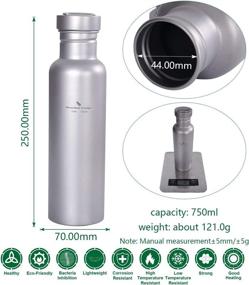 img 3 attached to 🥤 usharedo Ti1507B: Premium 750ml Titanium Sports Bottle for Outdoor Activities - Camping, Cycling, Hiking Flask with Wide Mouth and Lid