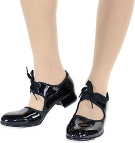 img 2 attached to 👠 Stylish and Versatile Danzcue Adult Patent Flexibale Tap Shoes - A Perfect Choice for Tap Dancers!