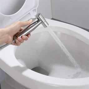 img 1 attached to Opiucl Premium Stainless Steel Handheld Bidet Sprayer Set - Easy to Install, Support Wall Mounted Usage, Ideal for Toilet & Cloth Diaper Spraying