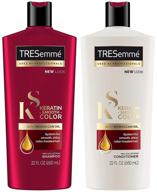 tresemme pro collection haircare - keratin smooth color - moroccan oil - shampoo & conditioner set - 22 fl oz (650 ml) bottles - complete haircare system logo