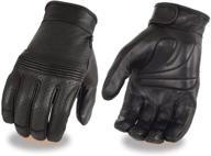 milwaukee motorcycle perforated knuckle leather logo