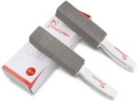 pack of 2 maryton pumice stones with handle - effectively clean toilet bowl rings and hard water stains (gray) logo