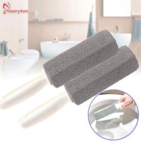 img 1 attached to Pack of 2 Maryton Pumice Stones with Handle - Effectively Clean Toilet Bowl Rings and Hard Water Stains (Gray)