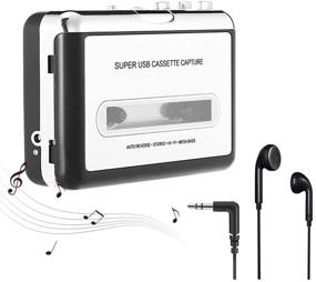 img 4 attached to 🎧 Guardyar 2-in-1 Cassette-to-MP3 Converter Player Recorder, Portable Battery Powered Tape Audio Digitizer, USB Walkman Cassette Player with 3.5mm Audio Jack, Headphones (C01)