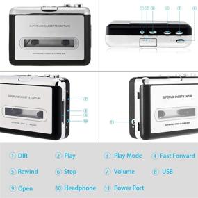 img 2 attached to 🎧 Guardyar 2-in-1 Cassette-to-MP3 Converter Player Recorder, Portable Battery Powered Tape Audio Digitizer, USB Walkman Cassette Player with 3.5mm Audio Jack, Headphones (C01)