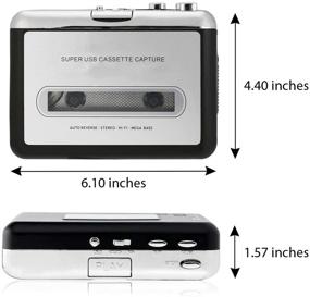img 1 attached to 🎧 Guardyar 2-in-1 Cassette-to-MP3 Converter Player Recorder, Portable Battery Powered Tape Audio Digitizer, USB Walkman Cassette Player with 3.5mm Audio Jack, Headphones (C01)