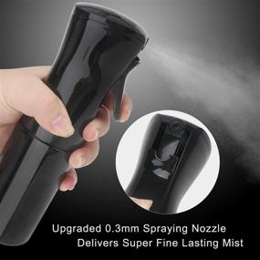 img 2 attached to 💦 Suream Black Mister Spray Bottle - 160ml Continuous Fine Mist Styling Water Sprayer for Curly Hair, Salon Use, Gardening, Ironing, Cleaning - Small Empty Refillable Plastic Container