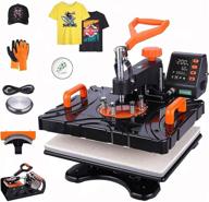 pro 5 in 1 heat press machine for t-shirts, hats, caps, mugs & plates - mega combo bundle for custom crafts during christmas festivities! logo