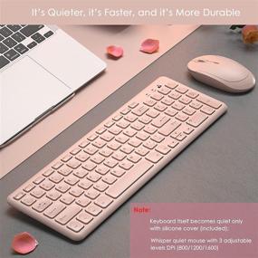 img 3 attached to 🎀 Ultra Slim Wireless Keyboard and Mouse Combo, Superbcco Cordless Computer Keyboard with Numeric Keypad, 2.4Ghz USB Receiver, Energy Saving, 3-Level DPI for Laptop/Computer/PC/Desktop (Baby Pink)