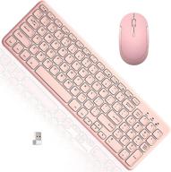 🎀 ultra slim wireless keyboard and mouse combo, superbcco cordless computer keyboard with numeric keypad, 2.4ghz usb receiver, energy saving, 3-level dpi for laptop/computer/pc/desktop (baby pink) logo