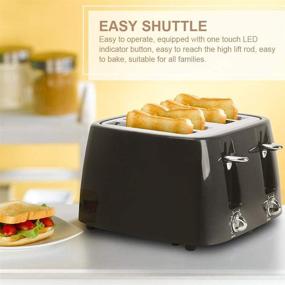 img 2 attached to 🍞 prepAmeal 4 Slice Toaster: Ultimate Bagel Toaster with 6 Browning Settings, Extra Wide Slots, and Cancel Function – Perfect for Bagels, Waffles, Breads, Puff Pastry, and Snacks (4-Slice, Black)