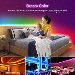 img 2 attached to 🌈 KORJO Dream Color LED Strip Lights: Vibrant Bluetooth Chasing Light with Waterproof 5050 RGB Color Changing Rope Light Kit - Perfect for Home Kitchen, 16.4ft/5M