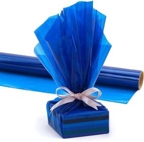 img 2 attached to 🎁 Hygloss Products Cellophane Roll – Blue Cellophane Wrap for Crafts, Gifts, and Baskets, 20" x 5'