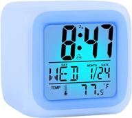 🌈 colorful kids alarm clock stocking stuffers - easy setting digital travel clock with large display time-date-alarm snooze for boys, girls, and teens ages 5-12+ logo