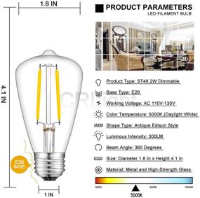 img 2 attached to 💡 Enhanced Dimmable Filament Bulb: CRLight Daylight Equivalent