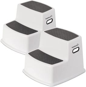 img 4 attached to 🚽 TotDino 2 Pack Kids Step Stool - Toddler Step Stool, Slip Resistant Stepping Stool for Toddlers, Ideal Bathroom Step Stools for Sink and Potty Training