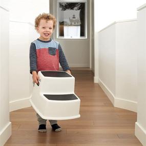 img 1 attached to 🚽 TotDino 2 Pack Kids Step Stool - Toddler Step Stool, Slip Resistant Stepping Stool for Toddlers, Ideal Bathroom Step Stools for Sink and Potty Training