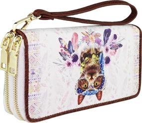 img 3 attached to 🐾 B BRENTANO Vegan Cute Animal Graphic Wallet Clutch with Removable Strap - Boho Boo Edition: A Stylish and Animal-Friendly Accessory