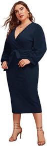 img 1 attached to Verdusa Womens Surplice Bishop Bodycon Women's Clothing