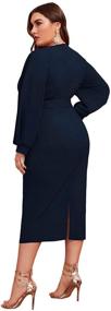 img 3 attached to Verdusa Womens Surplice Bishop Bodycon Women's Clothing