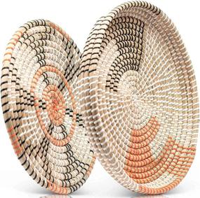 img 3 attached to 🌿 Boho Wall Decor Seagrass Baskets - 2-Piece Set: Handmade Bohemian Decor from Vietnam