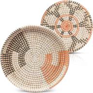 🌿 boho wall decor seagrass baskets - 2-piece set: handmade bohemian decor from vietnam логотип