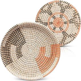 img 4 attached to 🌿 Boho Wall Decor Seagrass Baskets - 2-Piece Set: Handmade Bohemian Decor from Vietnam