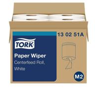 📄 tork 130251a paper wiper, centerfeed, 2-ply, 9.00" width x 419' length, white - case of 4 rolls (325 per roll, 1,300 wipers)" - compatible with tork 659020 or 653028 logo