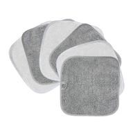 🧖 polyte premium hypoallergenic microfiber makeup remover and facial cleansing cloth set - 8 x 8 in, pack of 6 (gray and white) logo