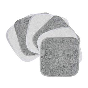 img 4 attached to 🧖 Polyte Premium Hypoallergenic Microfiber Makeup Remover and Facial Cleansing Cloth Set - 8 x 8 in, Pack of 6 (Gray and White)