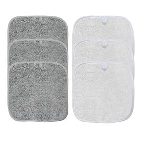 img 1 attached to 🧖 Polyte Premium Hypoallergenic Microfiber Makeup Remover and Facial Cleansing Cloth Set - 8 x 8 in, Pack of 6 (Gray and White)