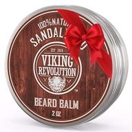 ➕ viking revolution beard balm: sandalwood scent, argan & jojoba oils - style, strengthen & soften beards & mustaches - 1 pack logo