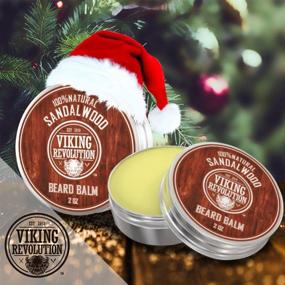 img 3 attached to ➕ Viking Revolution Beard Balm: Sandalwood Scent, Argan & Jojoba Oils - Style, Strengthen & Soften Beards & Mustaches - 1 Pack