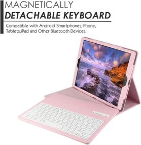 img 2 attached to 🎀 Premium Pink Eoso Keyboard Case for Apple iPad 2/3/4: Folding Leather Folio Cover + Removable Bluetooth Keyboard – Buy Now!