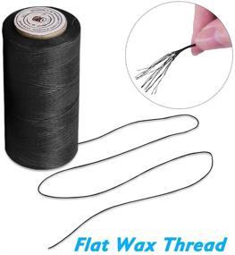 img 2 attached to 🧵 Premium 2 Pack Waxed Threads & Large-Eye Needles - SourceTon Leather Sewing Kit (Black & Red- 1mm, 330 Yard Each) + 10 Pcs Needles for DIY Leather Projects