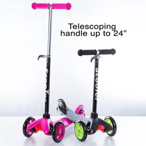 img 2 attached to 🛴 Kids Toddler Scooter - Premium Aluminum 3 Wheel Glider with Kick n Go, Lean 2 Turn Wheels, Step 4 Brake - Training Three Wheeled Ride-on Toys for Little Boys & Girls