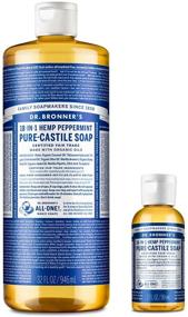 img 4 attached to 🌿 Dr. Bronner’s Peppermint Pure-Castile Liquid Soap Bundle (32oz & 2oz) - Organic, 18-in-1 Uses: Face, Body, Hair, Laundry, Pets, Dishes, Concentrated - Vegan, Non-GMO