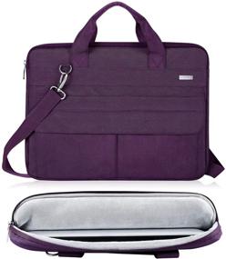 img 3 attached to 💜 Landici 13 13.3-Inch Laptop Carrying Case Shoulder Bag: Women's Protective Sleeve for MacBook Pro 2020, MacBook Air M1 2021, Surface Laptop 3/4, Chromebook 13, XPS 13 - Purple