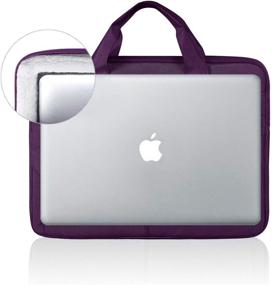 img 2 attached to 💜 Landici 13 13.3-Inch Laptop Carrying Case Shoulder Bag: Women's Protective Sleeve for MacBook Pro 2020, MacBook Air M1 2021, Surface Laptop 3/4, Chromebook 13, XPS 13 - Purple