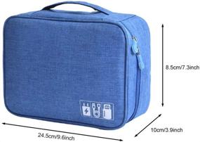 img 3 attached to TABITORA Electronics Organizer Travel Cable Cord Bag for Cables, Chargers, Phones, USB, SD Cards - Blue