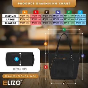 img 3 attached to 👜 Large Leather Tote Bag for Women - Genuine Shoulder Bag for Work - ELIZO
