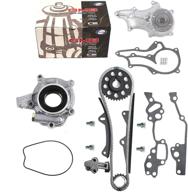🔧 enhanced timing chain kit (2 sturdy metal guide rails & bolts), water pump, & oil pump for toyota 2.4l pickup 22re 22rec 85-95 logo